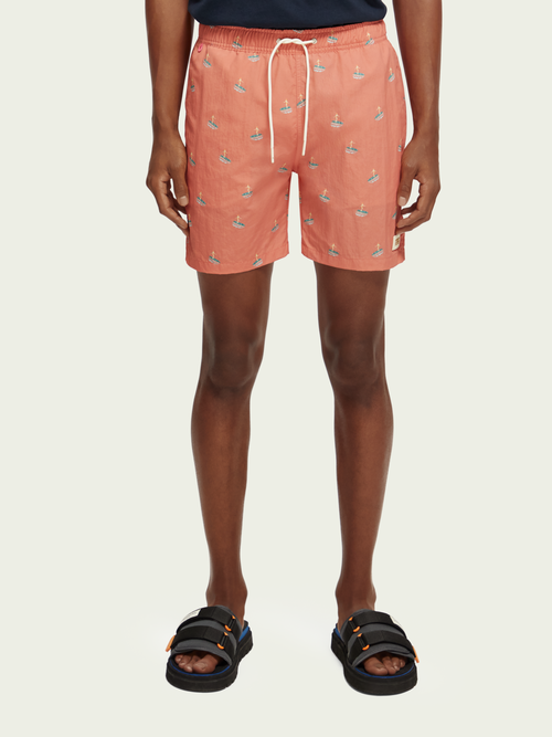 Halflange zwembroek met print | Scotch & Soda