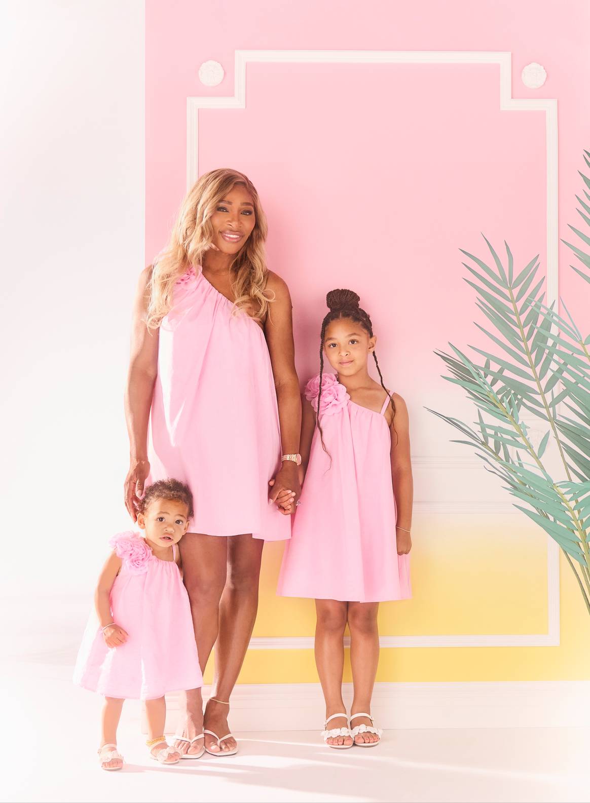 Serena Williams photographed in the ad campaign for Janie and Jack with her two daughters, Olympia, 7, and Adira, 18 months.