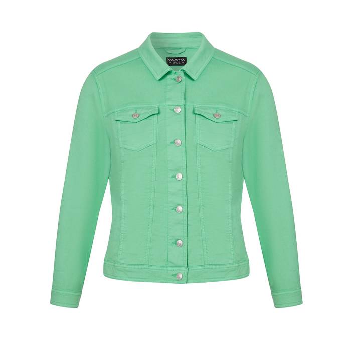Farbige Jeansjacke mit modischem Crash-Effekt | VIA APPIA DUE