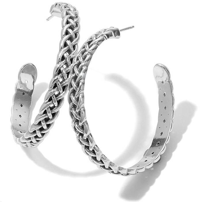 Interlok Braid Large Hoop Earrings | Brighton