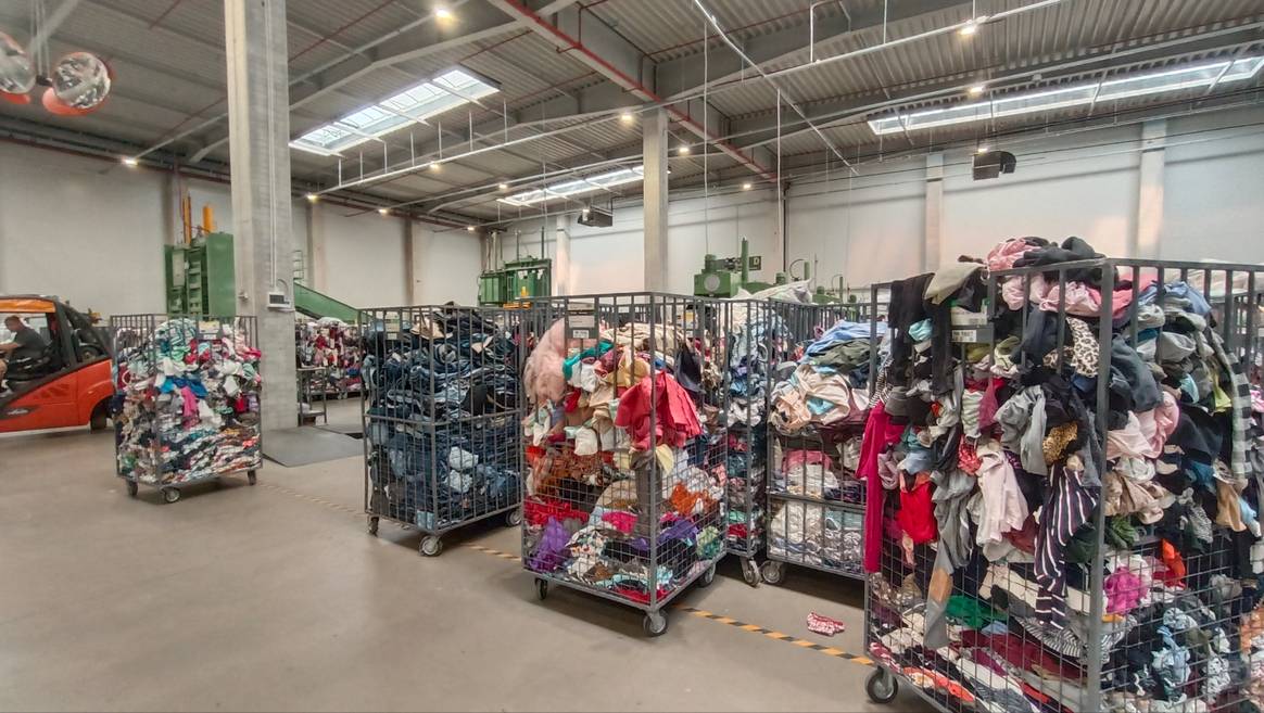 Clothing sorted by type.