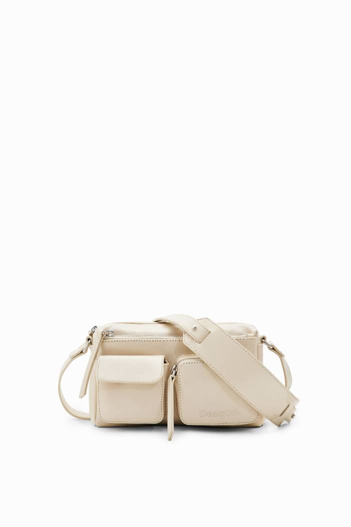 Small pockets leather crossbody bag | Desigual