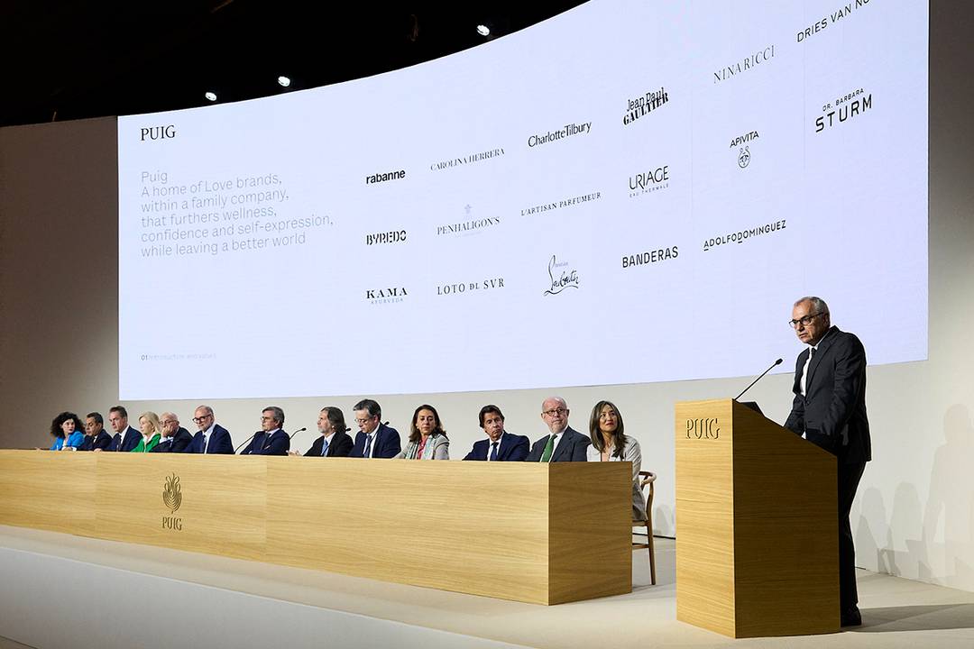 Consejo de Administración de Puig durante la Junta General de Accionistas de 2025, celebrada en Barcelona el 28 de mayo de 2025.