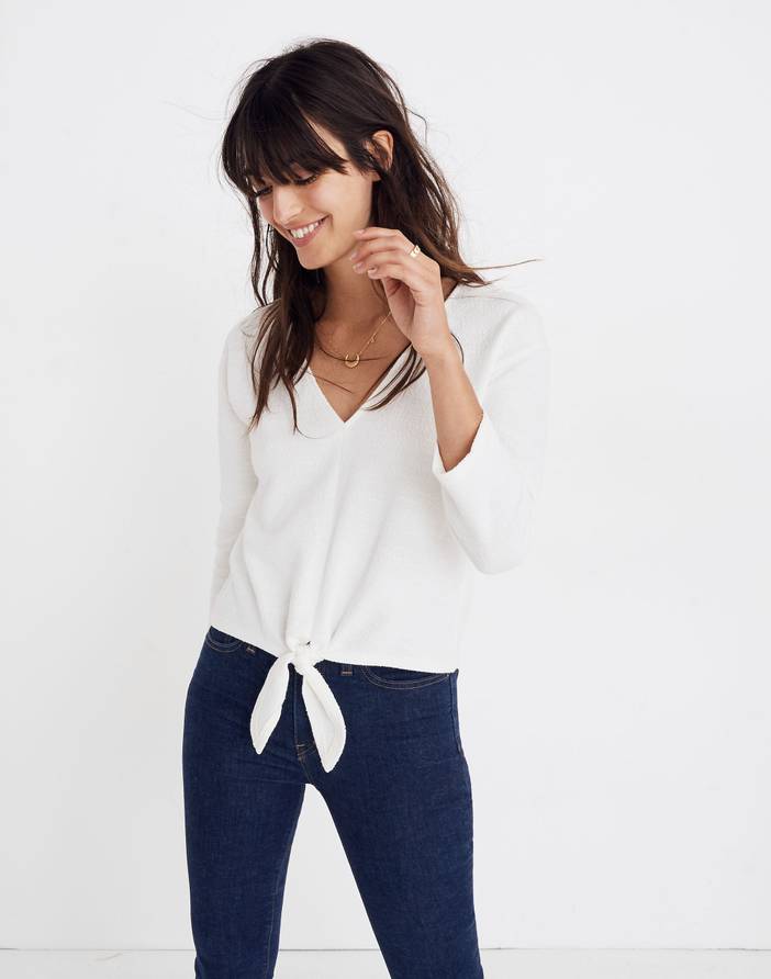 Textured Tie-Front Top | Madewell
