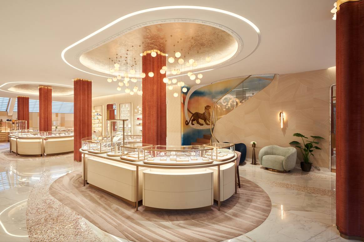 De nieuwe Cartier-winkel op de P.C. Hooftstraat in Amsterdam. Beeld via Cartier / Spice PR / Alexandre Tabaste