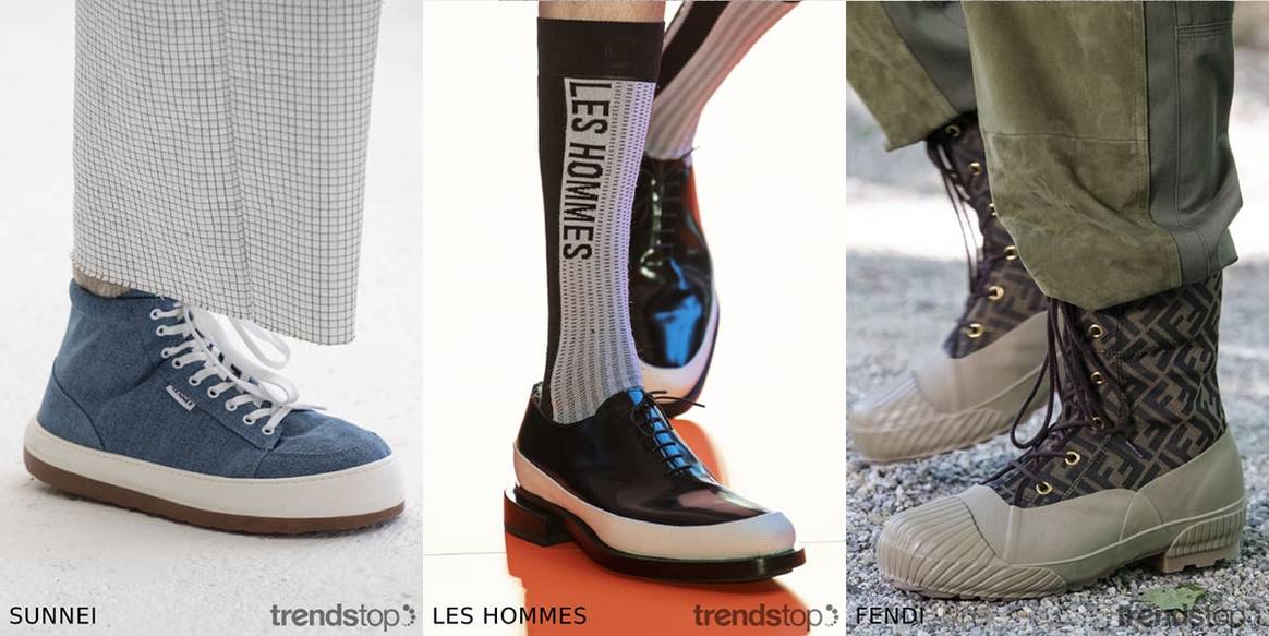 Beelden via Trendstop, van links naar rechts: Sunnei, Les Hommes, Fendi
allen Voorjaar Zomer 2020.