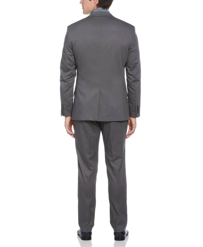 Men's Slim Fit Performance Tech Suit Jacket in Smoked Pearl/Gray, Size 40 | Short, Polyester/Elastane/Viscose | Perry Ellis
