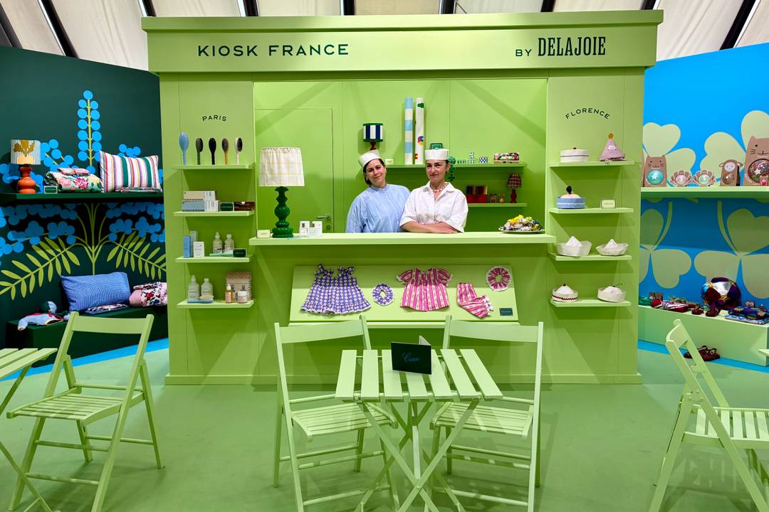 Espace Kiosk France par le studio Delajoie au salon Pitti Bimbo, le 24 juin 2026.