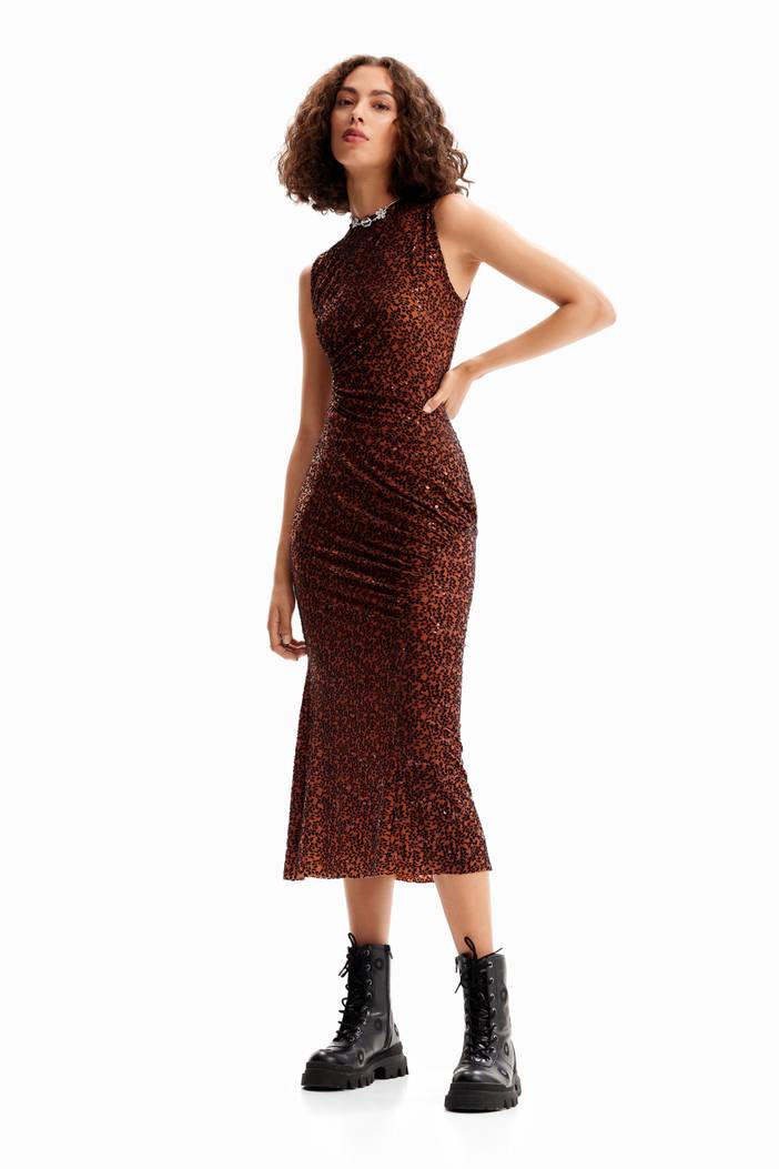 Slim velvet midi dress | Desigual