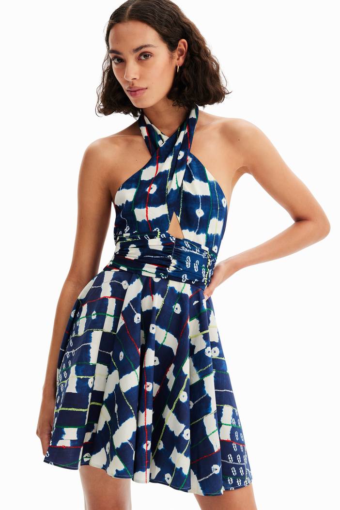Stella Jean short halter dress | Desigual