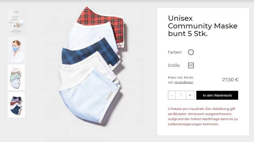 Bild: Screenshot Van Laack Onlineshop