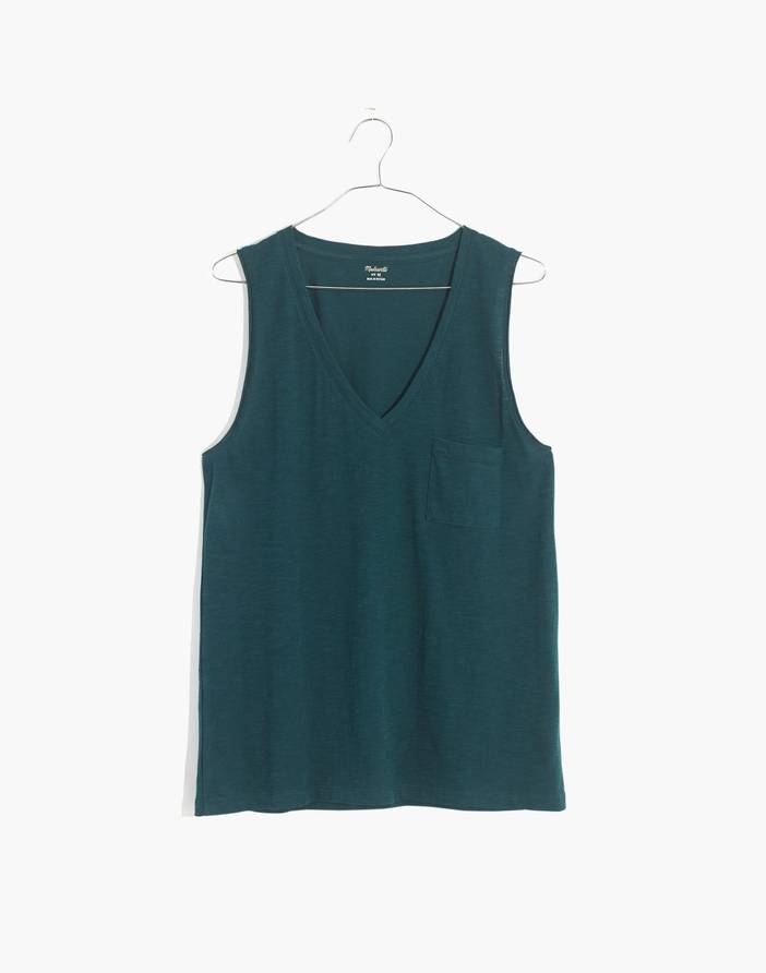 Whisper Cotton V-Neck Pocket Tank | Madewell