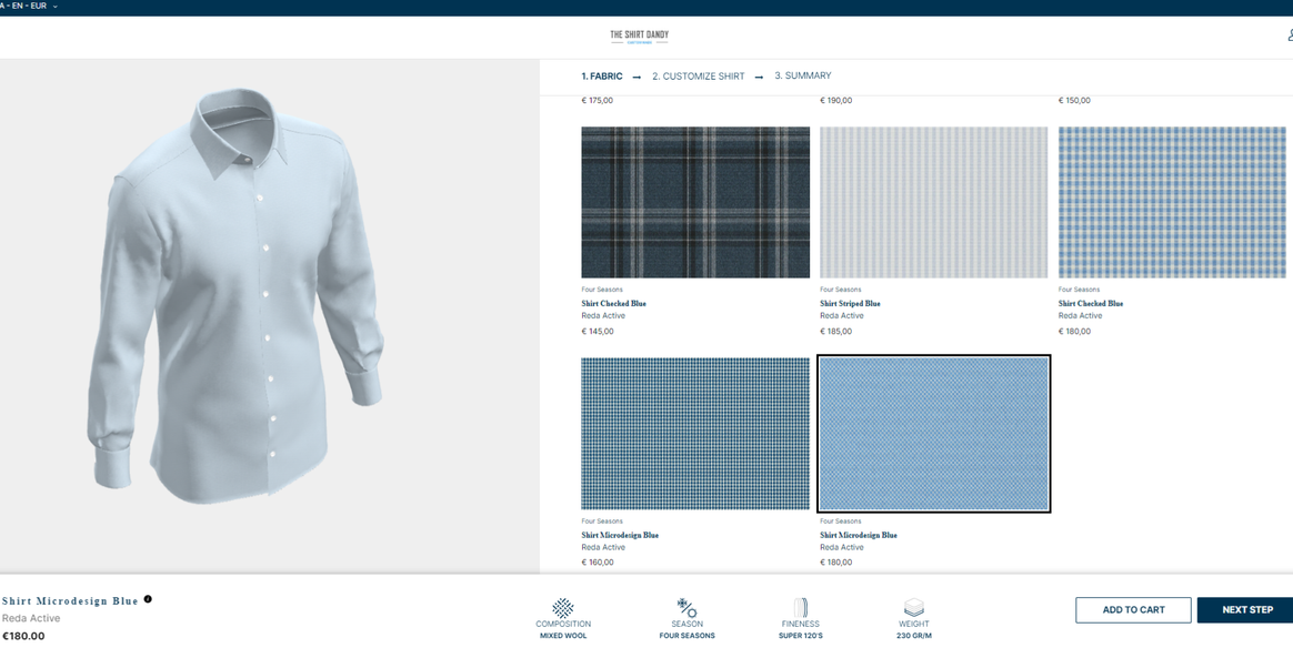 Der neue 3D-Konfigurator. Bild: The Shirt Dandy