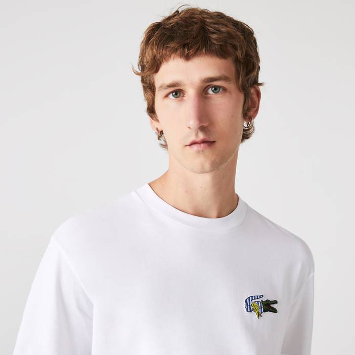 Herren Lacoste T-Shirt mit Comic-Aufnäher | Lacoste